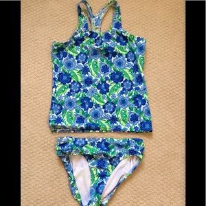 Lands End floral tankini set Size 12